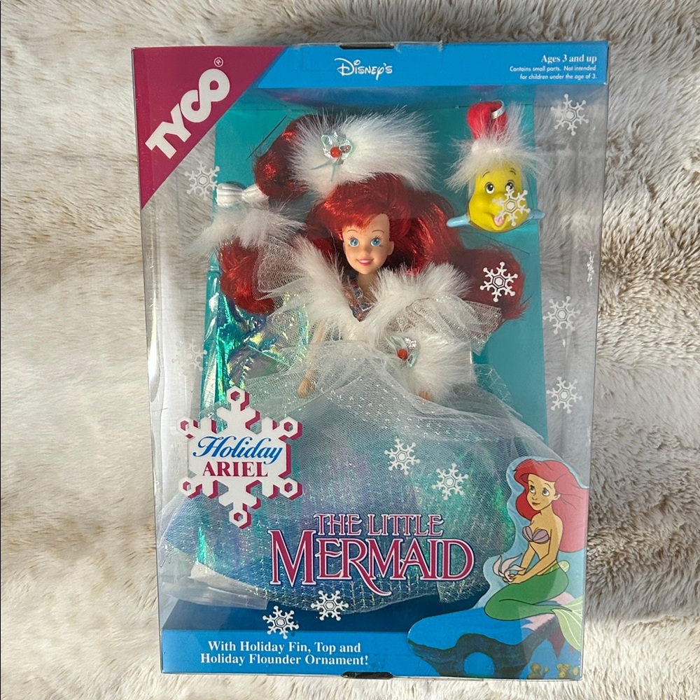 The Little Mermaid Holiday Ariel w/ Flounder Ornament NEW NRFB SEALED🧜‍♀️